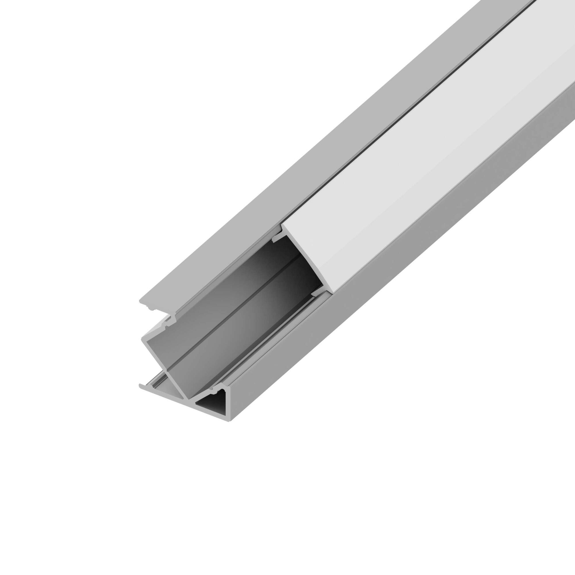 Channel Bundle, 45 Degree, 48 in., Frosted Cover, 1 open end cap, 1 closed end cap, 2 mounting clips