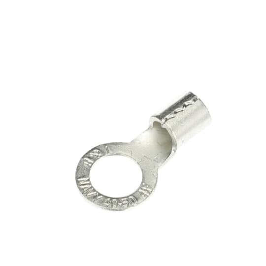 F4-12 Sta-Kon F Series Non-Insulated Ring Terminal, 4 AWG Conductor, 1.52 in L, Brazed Seam/Serrated Barrel, Copper, Metallic