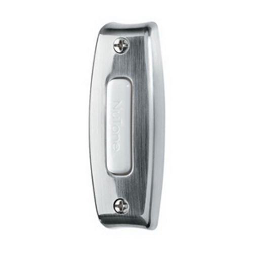 Lighted Rectangular Pushbutton, 1w x 2-7/8h x 3/4d in Satin Nickel