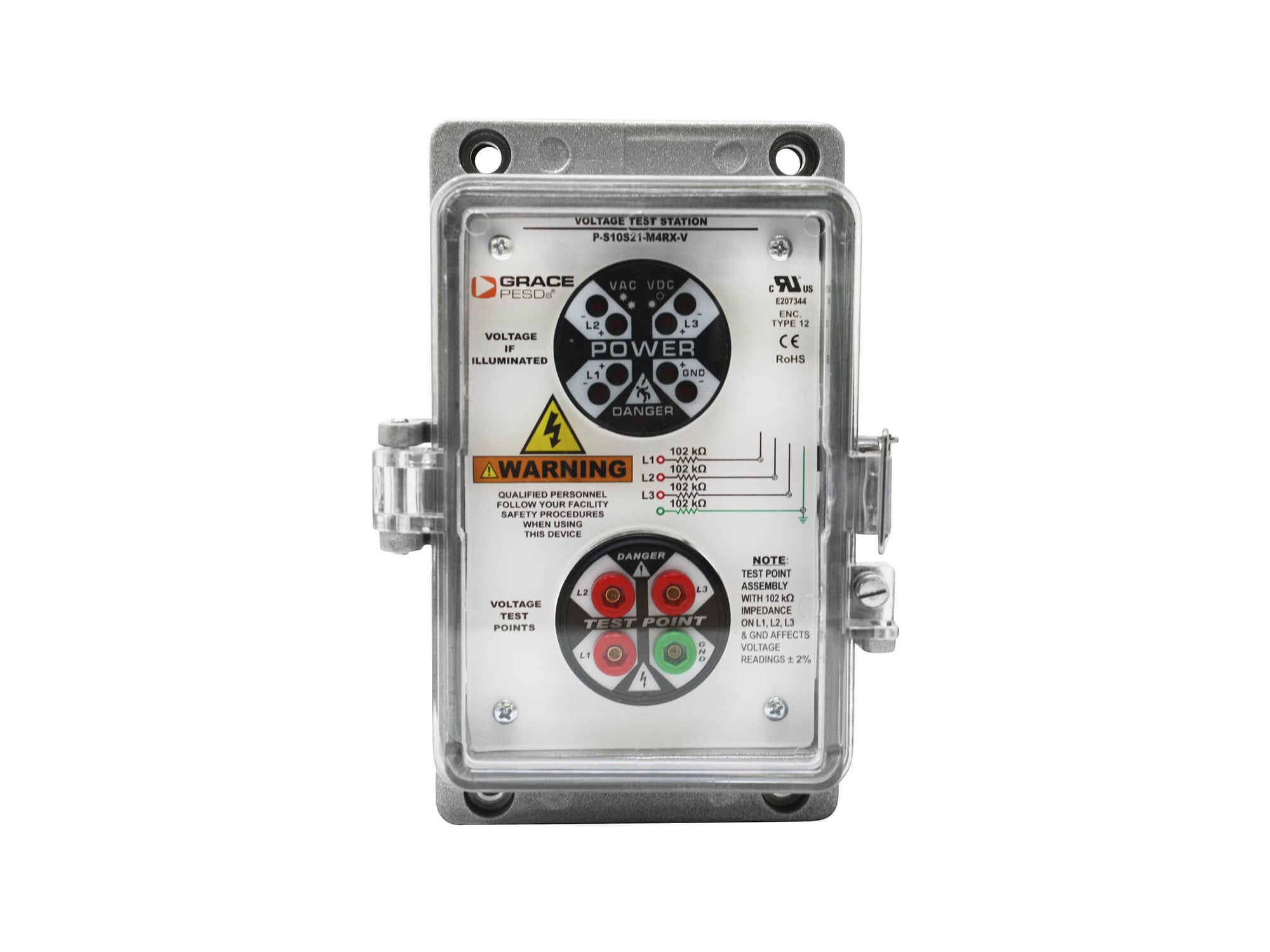 P-S10S21-M4RX-V Voltage Test Station, 600 V AC Max Working