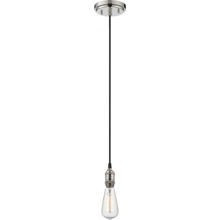 60-5405 Nuvo Vintage Transitional Ceiling Mini Light Fixture, (1) A19 Lamp, 120 V AC, Polished Nickel Housing