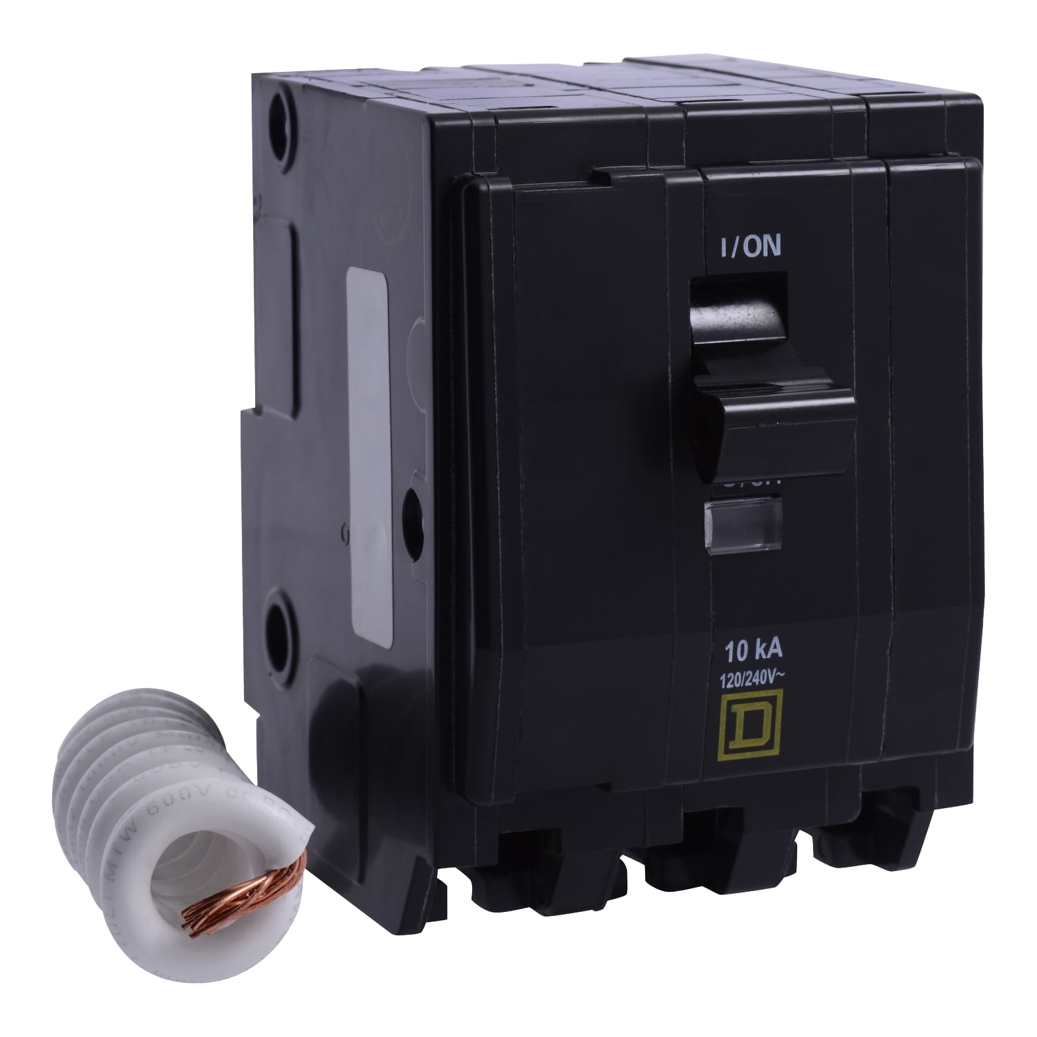 QO210SWN Type QO-SWN Miniature Circuit Breaker, 120 VAC, 10 A, 10 kA Interrupt, 2 Poles, Thermal Magnetic Trip