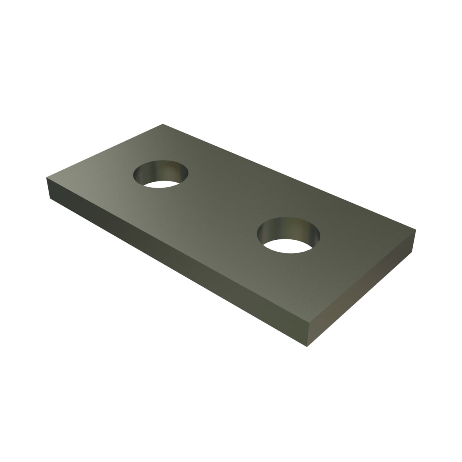P1924-EG Channel Flat Plate Fitting, 2 Holes, 3-1/4 in L x 1-5/8 in W x 1/4 in THK, HRPO Steel