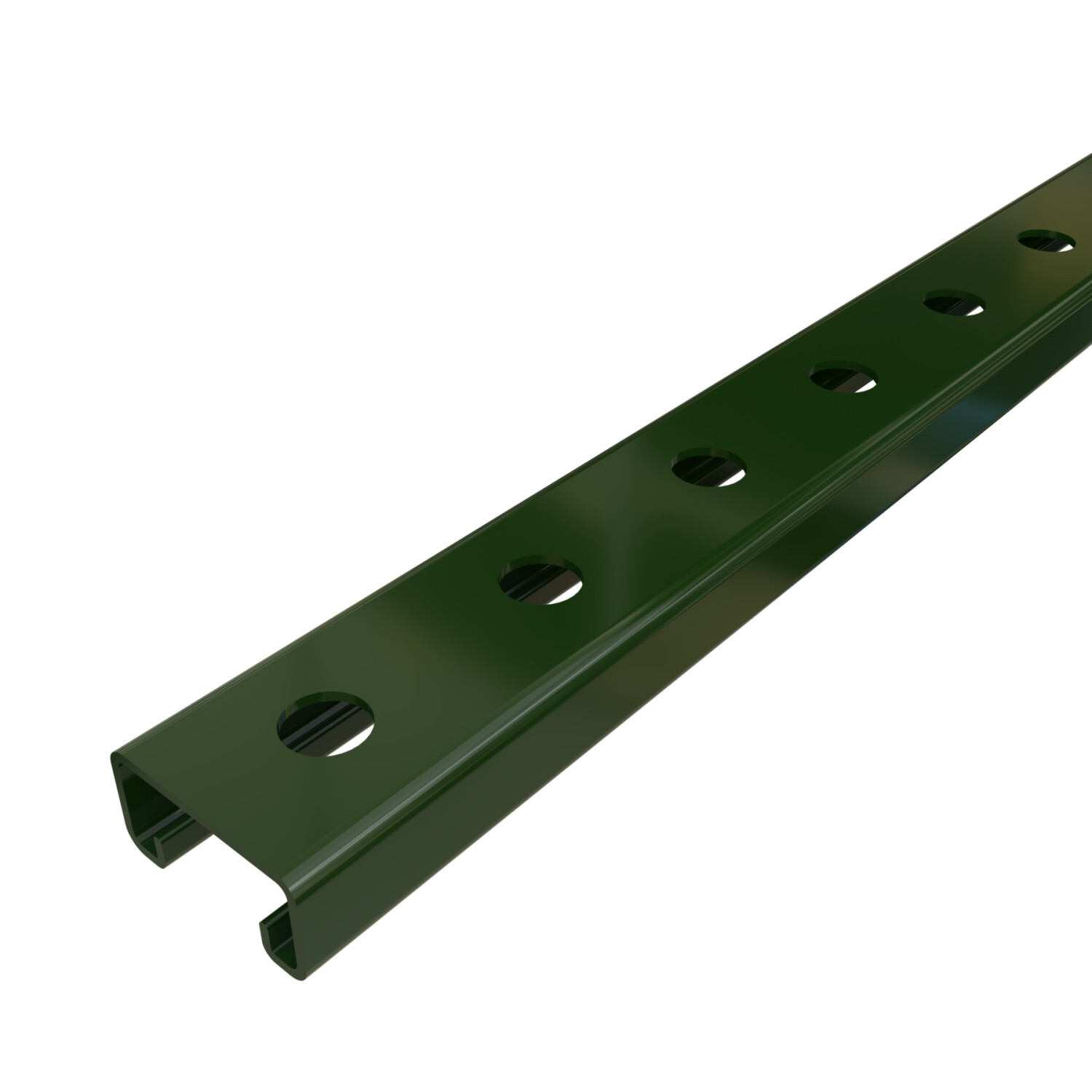 P4100HS-10GR P4100 Channel, 10 ft L 1-5/8 in W 13/16 in D 14 ga THK, Low Carbon Steel, Perma-Green III, Domestic