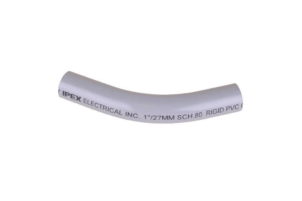 068812 Scepter Spigot Standard Radius Conduit Elbow, 1 in Trade, 45 deg, PVC