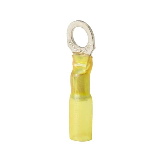 RCS10-6X Sta-Kon RC Series Heat Shrinkable Insulated Ring Terminal, 12 to 10 AWG Conductor, 1.34 in L, Copper, Yellow