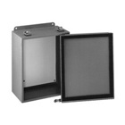 Eaton B-Line series JIC panel enclosure, 8" height, 3.5" length, 6" width, NEMA 12, Screw cover, 12LC enclosure, Wall mount, Small single door, External mounting feet, Carbon steel, Seamless poured in-place gasket