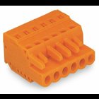 1-conductor female connector; CAGE CLAMP; 2.5 mm; Pin spacing 5.08 mm; 4-pole; 2,50 mm; orange