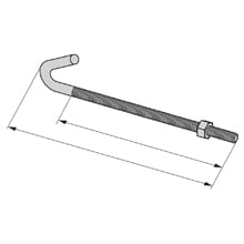 B700-J9ZN J-Hook, 14-1/2 in L, Low Carbon Steel, Electro-Plated Zinc