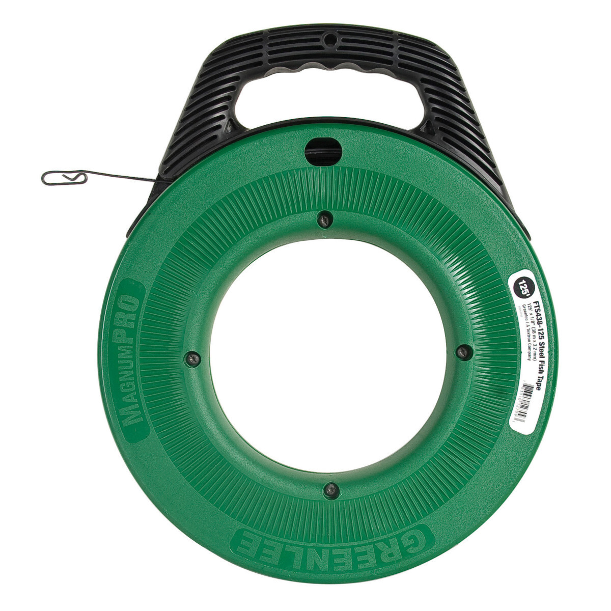 FTS438-125BP MagnumPRO Fish Tape, 1/8 in W Tape, 125 ft L Tape, Flat Profile, Steel Tape