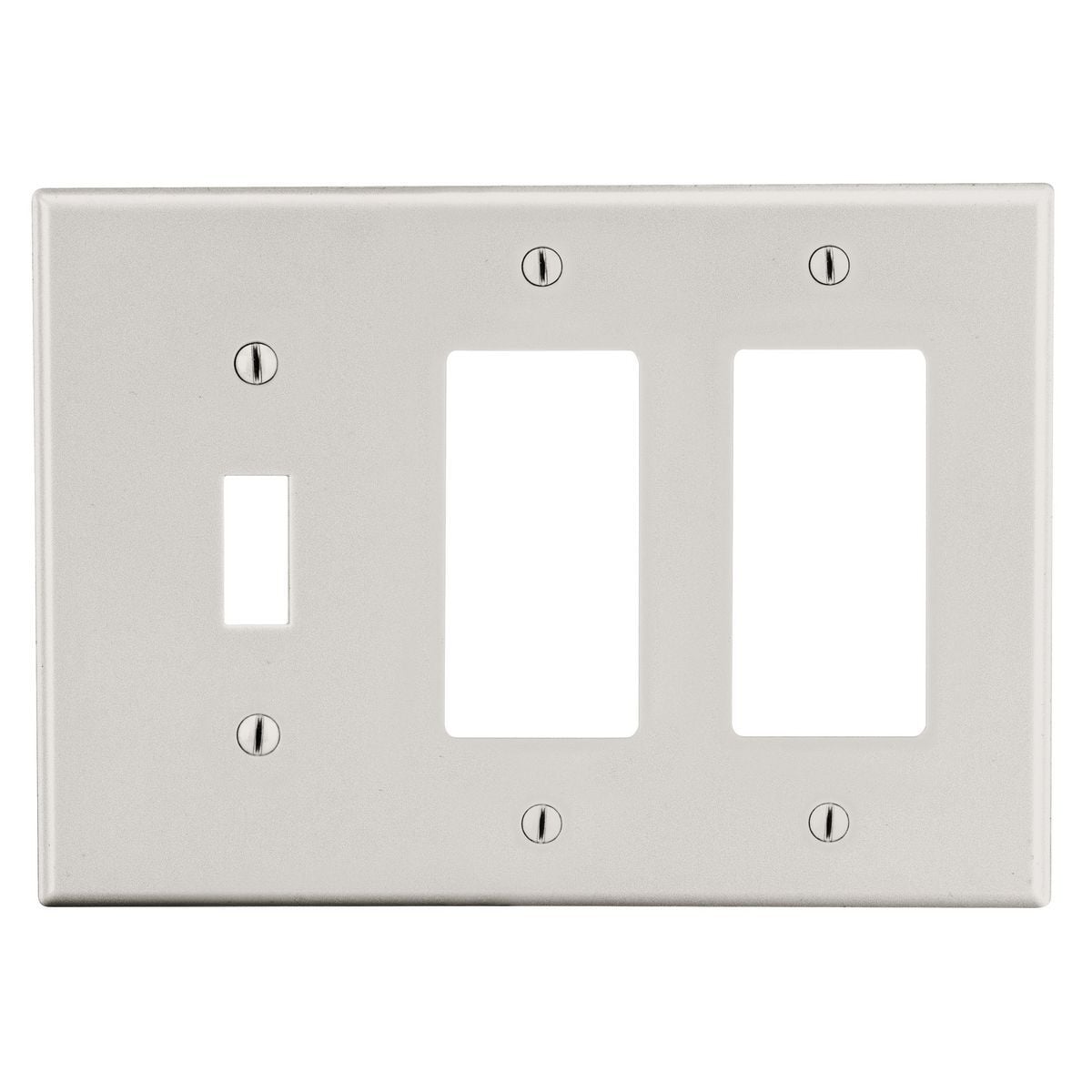 P1262LA Non-Metallic Standard Wall Plate, 3 Gangs, 6.5 in W x 4.63 in H, Polycarbonate Thermoplastic, Light Almond