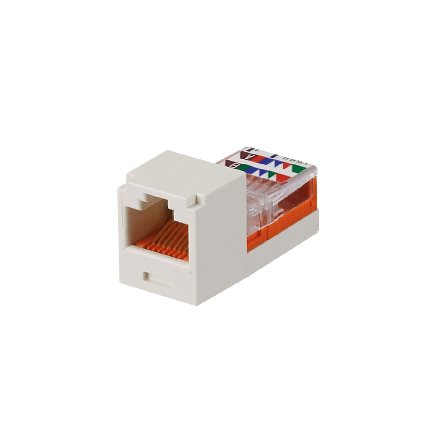 CJ588IWY PanNet TX5e 8-Position 8-Wire Leadframe Unshielded Jack Module, Cat 5e RJ45/Mini-Com Module, Surface Mount, 1 Port, ABS, Off-White
