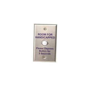 147-10 Pushbutton Faceplate, For Use With 620 Series Pushbutton and 7005-G5 Hotel Room Annunciator Kit, 1-Gang, Stainless Steel