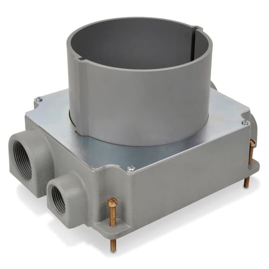 68-HP-CI Steel City Flush Service Floor Box With 6 in Non-Metallic Collar, Cast Iron, 140 cu-in Capacity, 10-31/32 in L x 8 in W x 6-5/16 in H