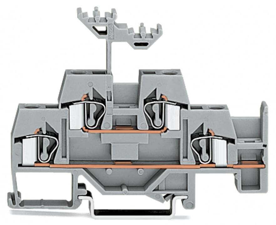281-620 Operating Tool Deck Terminal Block, 500 V, 26 A, 28 to 12 AWG Wire, 2 Poles, DIN Rail Mount