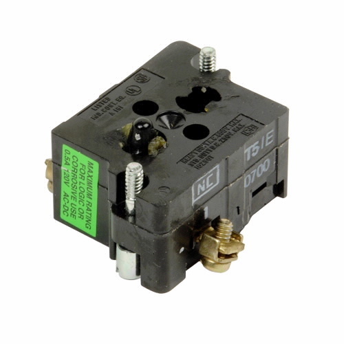 10250T51E Heavy Duty Logic Level Contact Block, 30.5 mm, 1NC Contact, 0.5 A at 120 V AC/DC Contact, Palladium Contact, Momentary Action, Gray