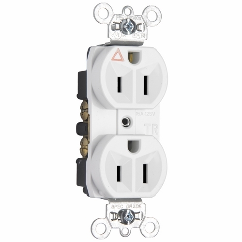 IG5262W 15 Amp 125V  Isolated Ground Duplex Receptacle, Back and Side Wire, White