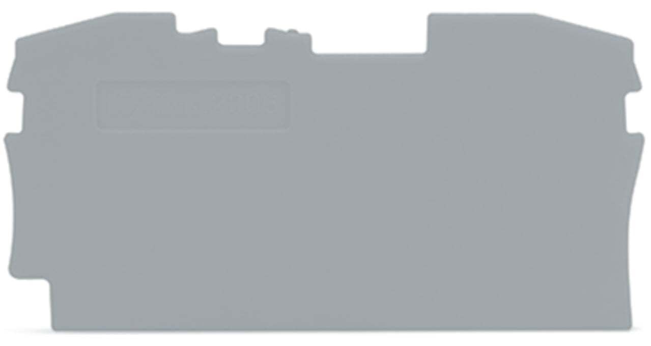 2006-1291 End Intermediate Plate, For Use With Rail Mounted Terminal Block, Gray