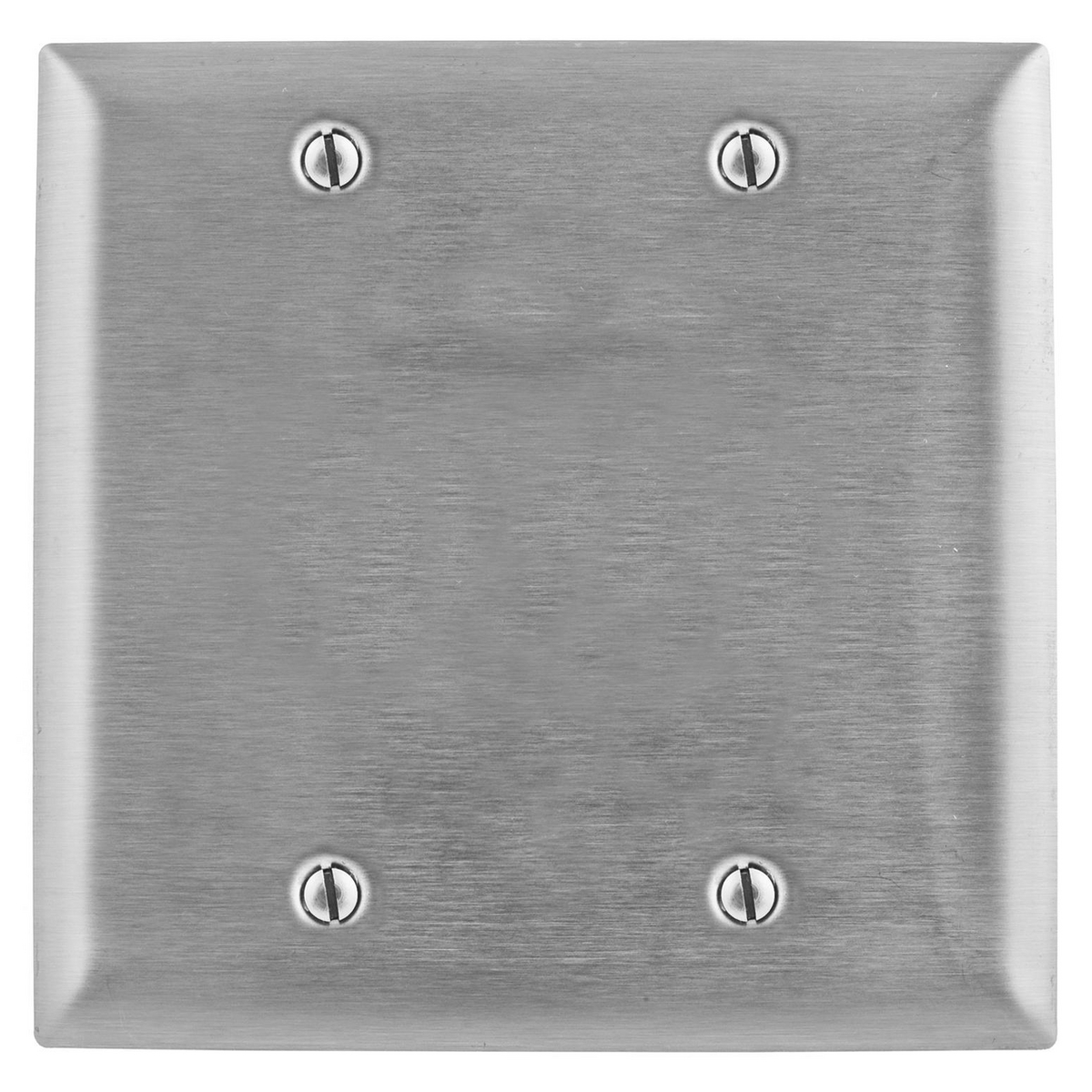 SS23 Standard Blank Wall Plate, 2 Gangs, Stainless Steel