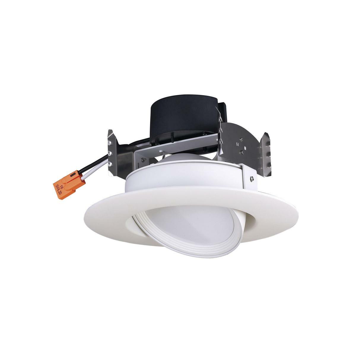 S39464 Dimmable Directional LED Retrofit Downlight, 3.93 in Ceiling Opening, 120 V, Steel Housing