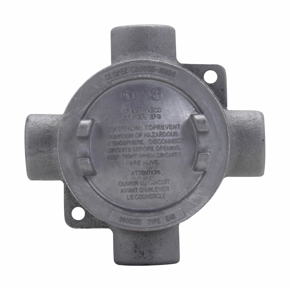 EABY26 Condulet Type Y Dust-Ignitionproof Explosionproof Raintight Round Shape Conduit Outlet Box With Cover, 3/4 in, 3 in Cover Opening, 20.5 cu-in, Electro-Galvanized