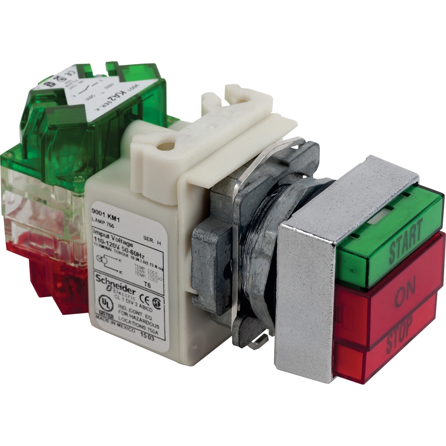 9001KXRG137 Pushbutton Operator, 30 mm, 1NO-1NC Contact, Momentary Contact