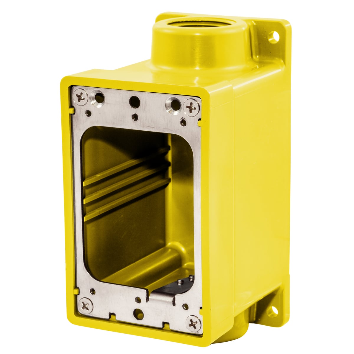 HBL60CM84A Non-Metallic Standard Watertight Molded FD Box, Thermoplastic, 22 cu-in Capacity, 1 Gangs, (1) Outlets, 5.92 in L x 2.77 in W x 3.53 in D