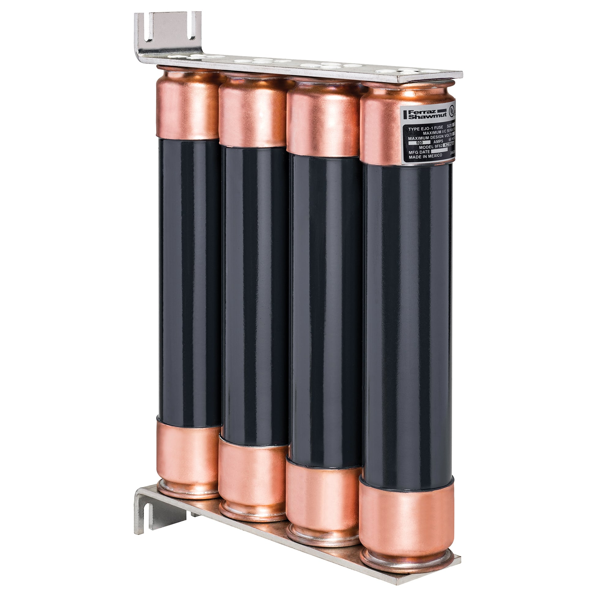 9F62KCB500 Type EJO1 4-Barrel General Purpose Medium Voltage Transformer Protection Fuse, 500 A, 5.5 kV AC, 50 kA Interrupt, Ferrule Body