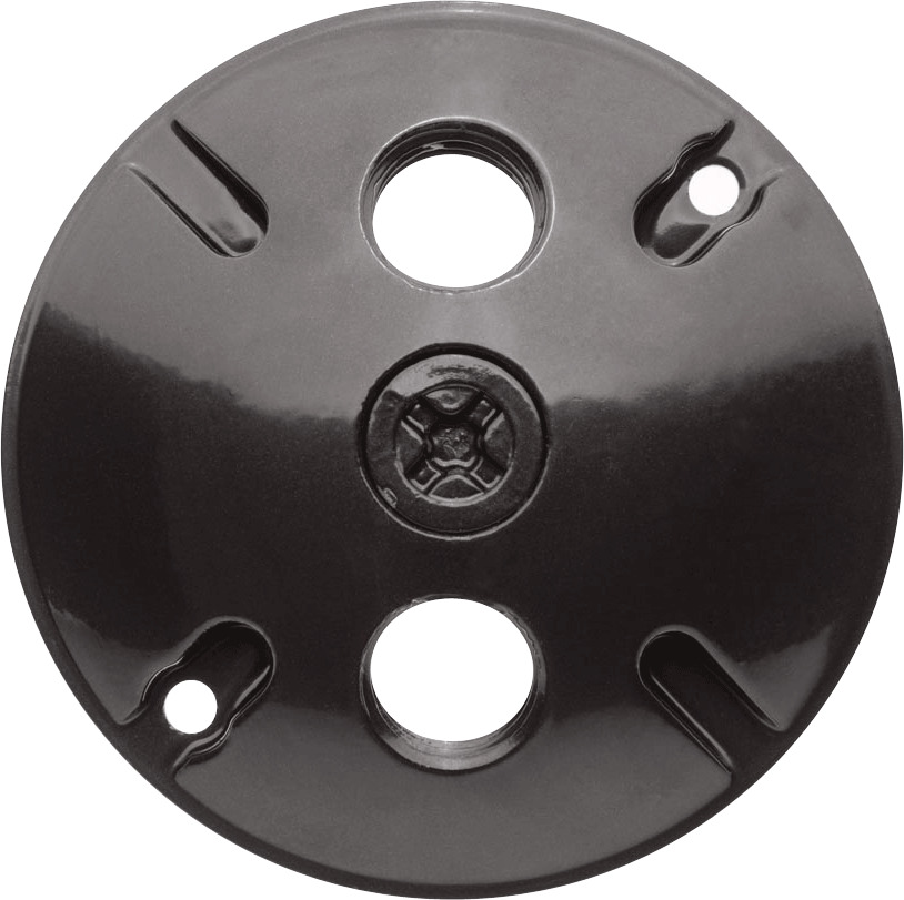 C103A 3-Hole Weatherproof Cover, 4-1/2 in Dia, Dia Cast Aluminum