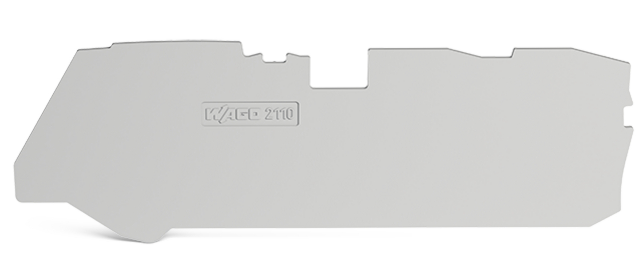 2110-1391 End and Intermediate Plate, For Use With 3-Conductor Terminal Blocks, Polyamide, Gray