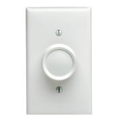 6616-1XI 1-Pole Electro-Mechanical Full Range Fan Speed Control With Low Speed Trim Adjuster, 120 V AC, 5 A, On/Off Operational Mode, White