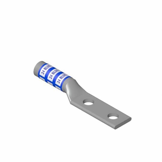 54868BE Color-Keyed 54800 2-Hole Non-Insulated Compression Lug, 250 kcmil Copper Conductor, Die Code: 62, 1/2 in Stud, Copper