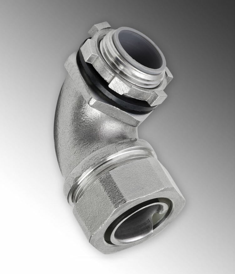 S60700FC45 Flexible Conduit Connector, 3/4 in Trade, For Use With Flexible Rigid Conduit, 316 Stainless Steel, #4 Polished