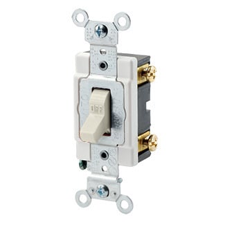 1221-ST Grounding AC Quiet Toggle Switch, 120/277 V AC, 20 A, 800 W, 1000 VA Power Rating