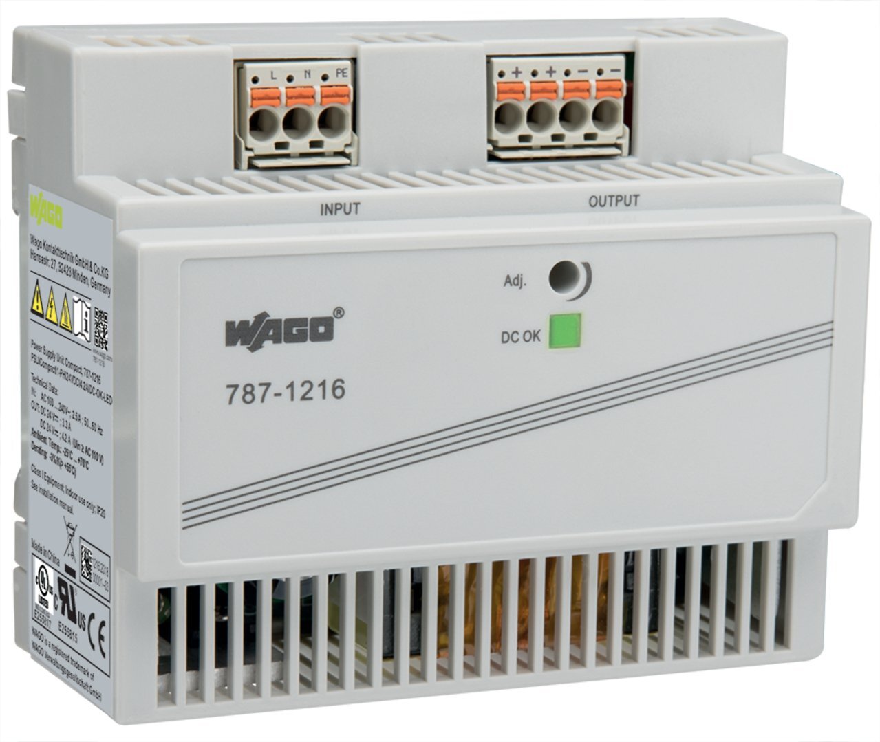 787-1216 1-Phase, 375 V Input, 24 V DC Output, DIN Rail Mount