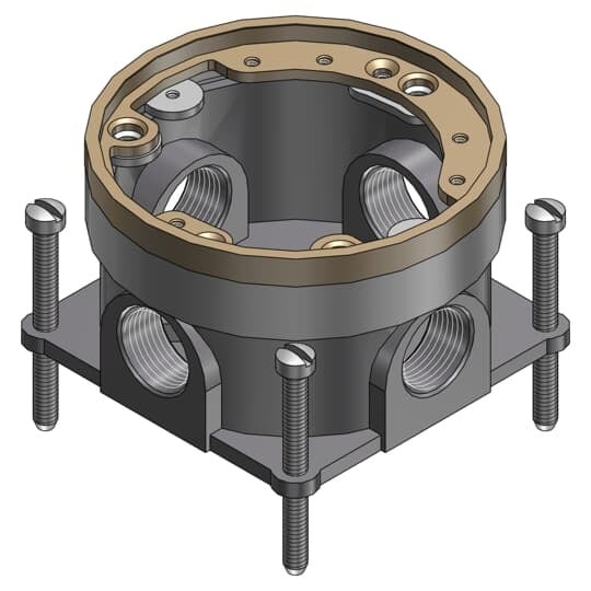 603-SC Steel City Flush Service Floor Box, Cast Iron, 27 cu-in Capacity, 1 Gang, 4 in L x 4-1/4 in W x 2-1/2 in H