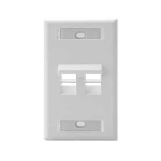42081-2WS QuickPort Angled Wallplate With ID Window, 1 Gang, 2-3/4 in W, Plastic, Surface Mount