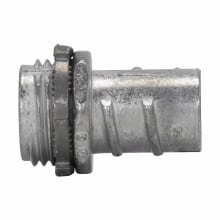 776DC Non-Insulated Screw-In Straight Threaded Conduit Connector, 2 in Trade, For Use With Flexible Metallic Conduit Fitting, Die Cast Zinc, Zinc Plated