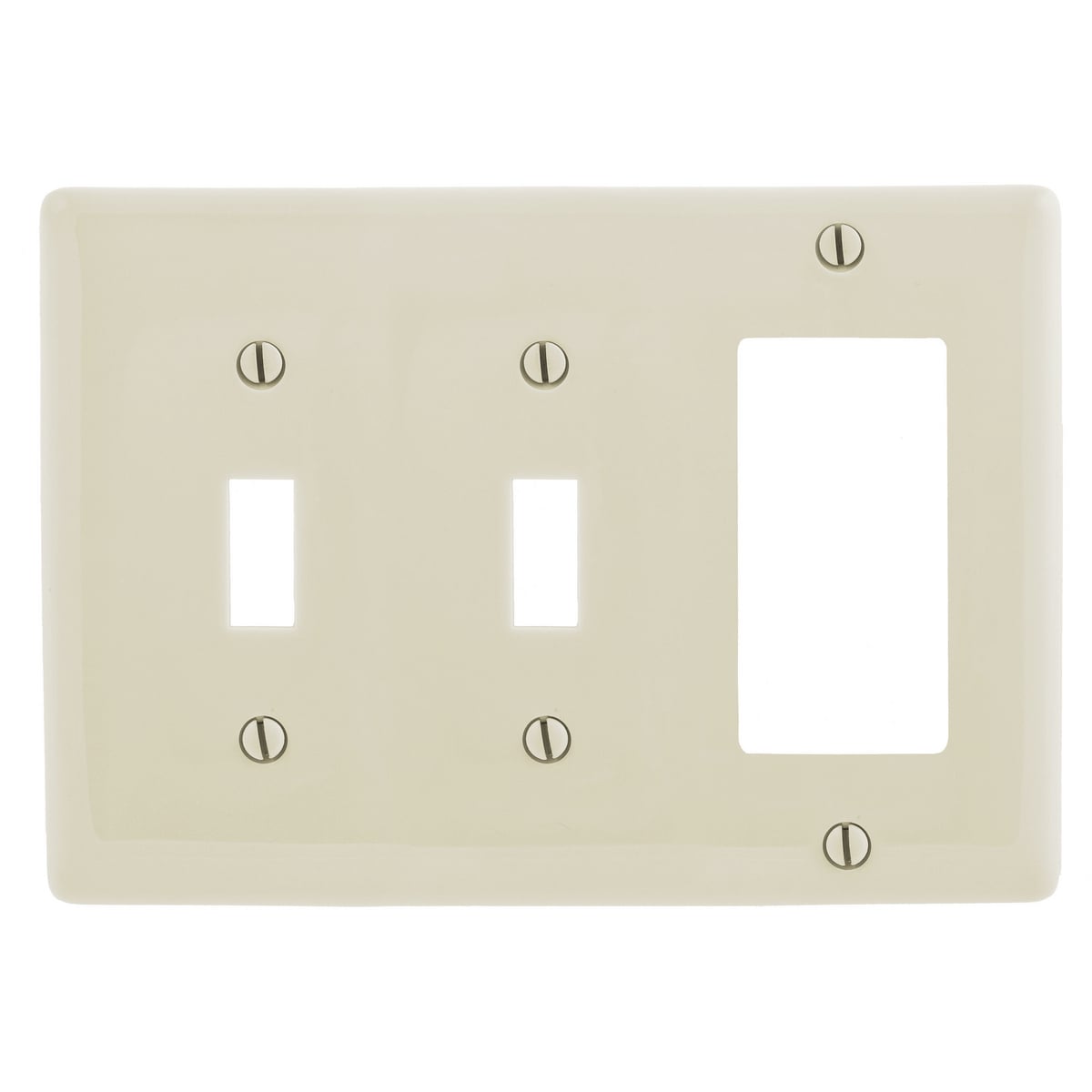 NP226LA Standard Combination Wall Plate, 3 Gangs, 6.5 in W x 4.62 in H, Nylon, Light Almond