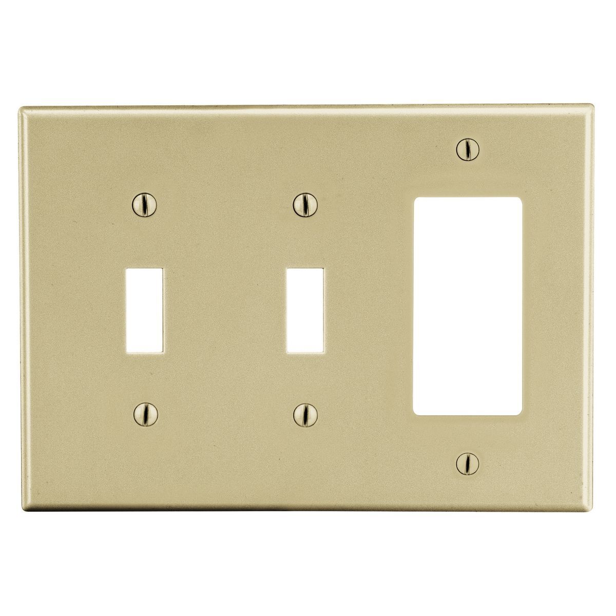 P226I Non-Metallic Standard Wall Plate, 3 Gangs, 6.5 in W x 4.63 in H, Polycarbonate Thermoplastic, Ivory