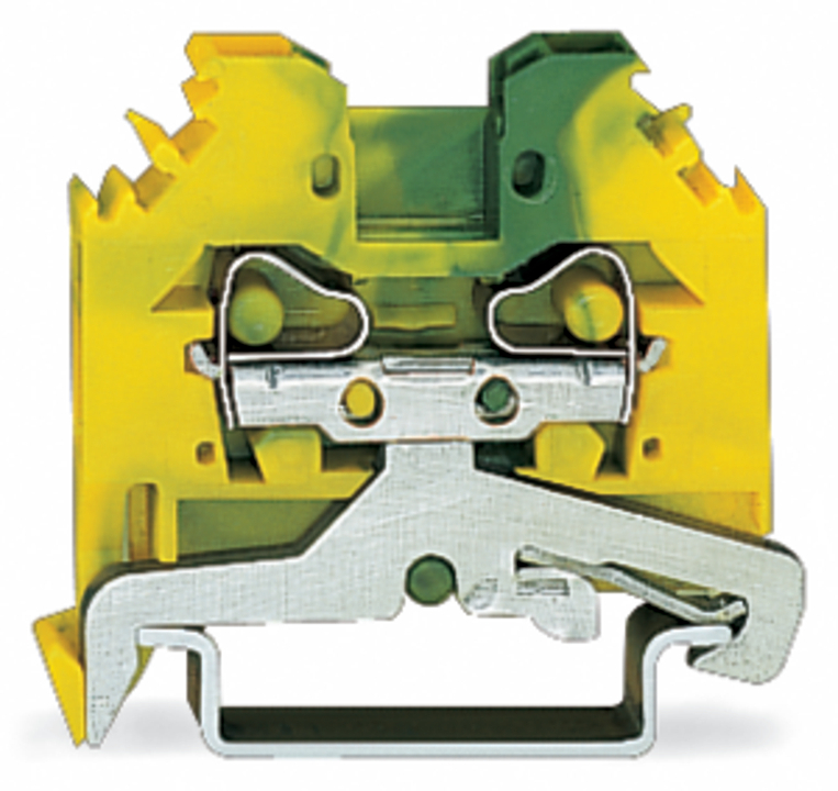281-107 Operating Tool Ground Terminal Block, 28 to 12 AWG Wire, 1 Poles, DIN Rail Mount