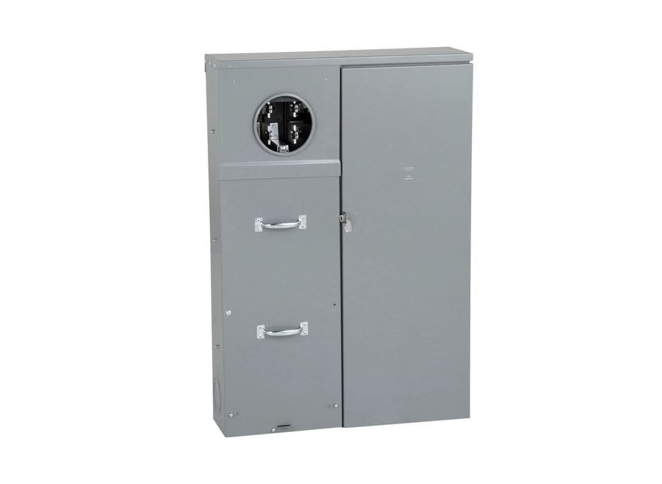 CU12L400CB 3-Wire 12-Circuit Field Installed Rainproof Combination Service Entrance Meter Main With Class 320 Test Block Bypass, Field Installed Flange Kit, 120/240 VAC, 400 A, 1 Phase, NEMA 3R Enclosure