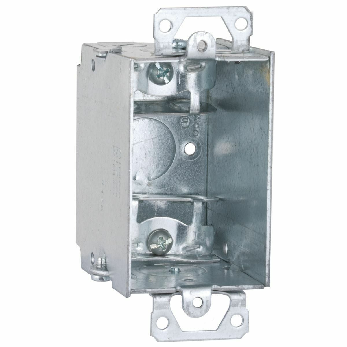518 Gangable Switch Box, Steel, 12.5 cu-in Capacity, 1 Gangs, 1 Outlets, 5 Knockouts, 2 in H x 4.22 in W x 2.5 in D
