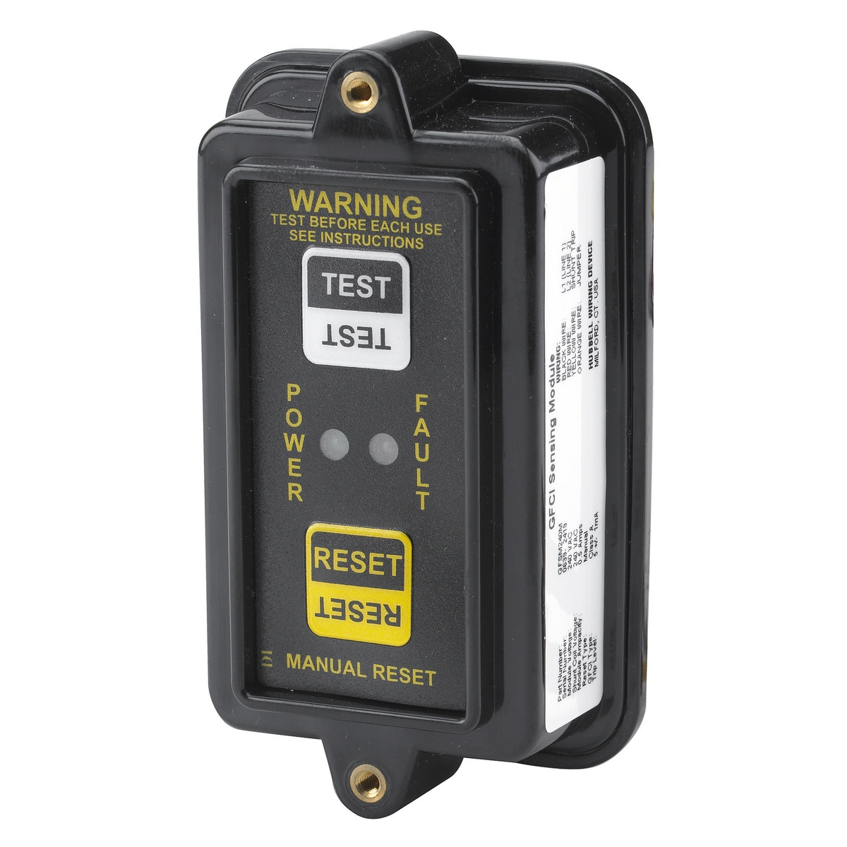 GFSM240M Manual Set Standard Frame Screw Terminal Sensing Module, 240 VAC, 50 A, NEMA 4X Enclosure, Composite