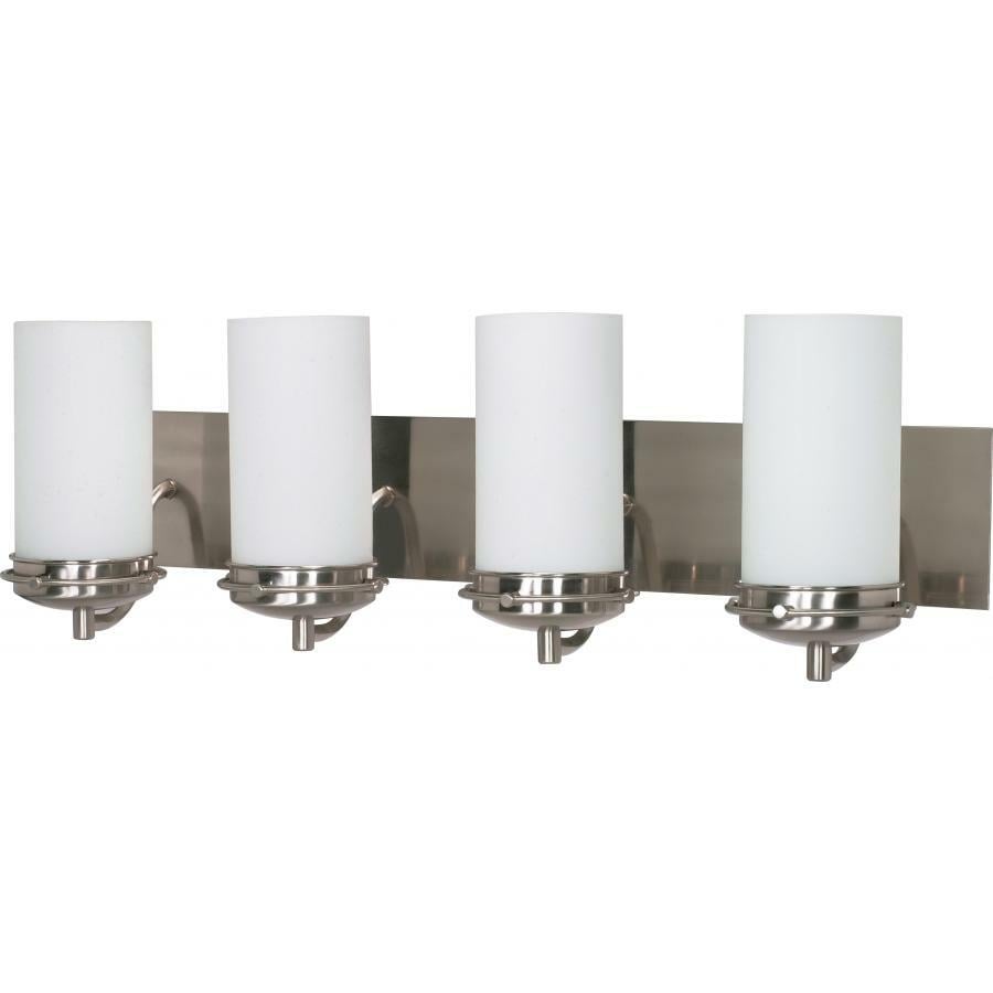 60-614 Nuvo Polaris Contemporary Vanity Light Fixture, (4) A19 Lamp, 120 V AC, Brushed Nickel Housing