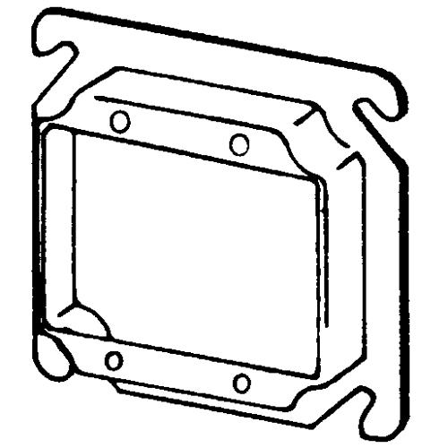 8470C Raised Square Box Cover, 4 in L x 4 in W x 5/8 in D, Steel