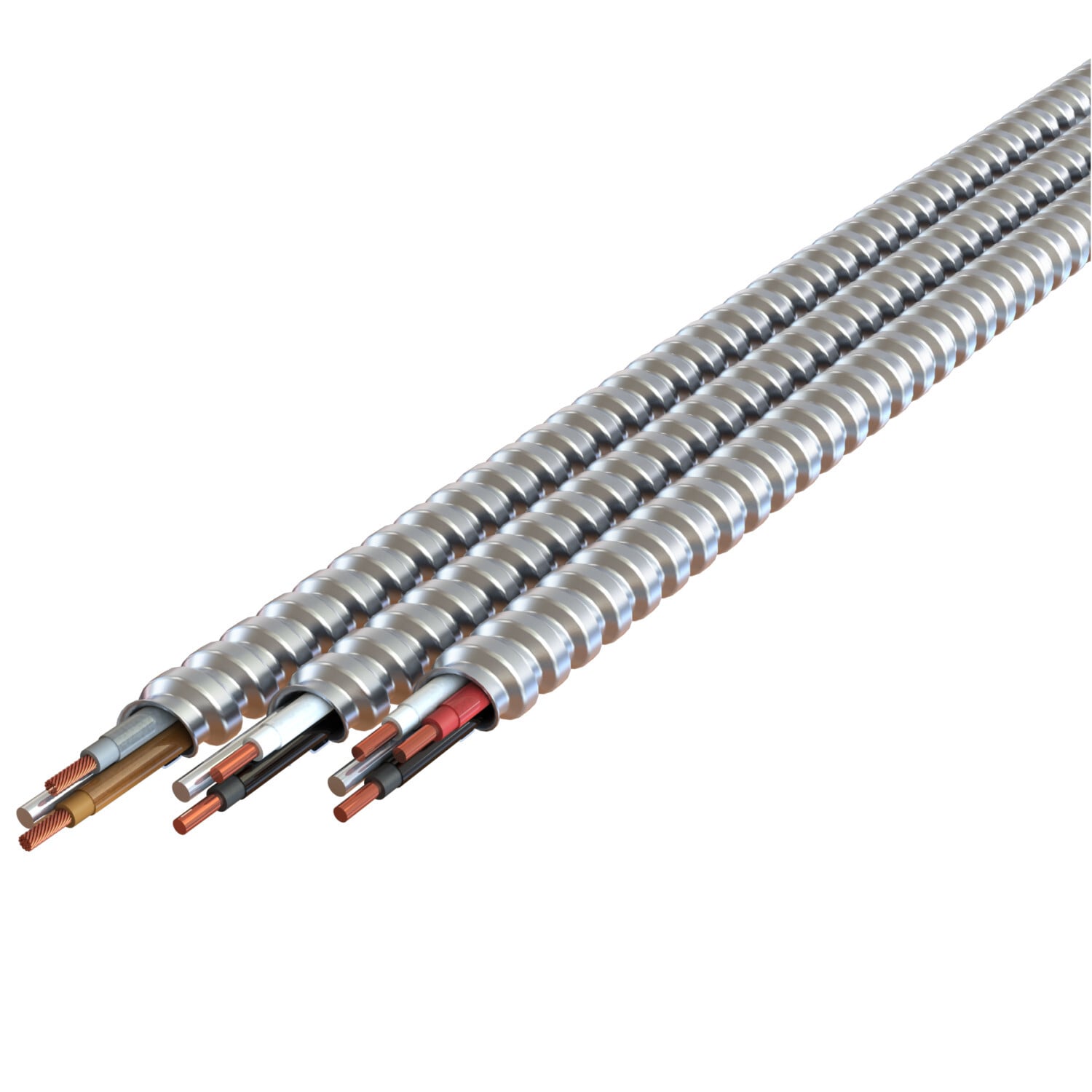3101Z60-00 MC-Quik Lite Type MCI-A Armored Cable With Neutral Conductor, Reel Packaging, 600 V AC, (2) 14 AWG Solid Copper Conductor, 1000 ft L
