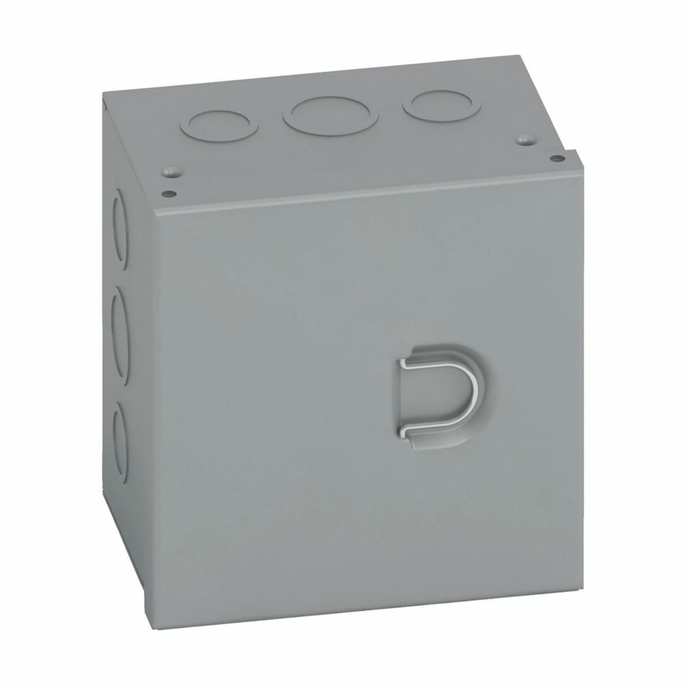 Type 1 junction boxes, 16" height, 6" length, 16" width, NEMA 1, Hinged cover, HC enclosure, Surface mounted, Small single door, 7 top-bottom knockouts,7 side knockouts, Thru holes, Carbon steel