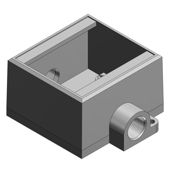 FDC32-TB T&B Deep Feed-Through Cast Device Box, Iron, 2 Gangs