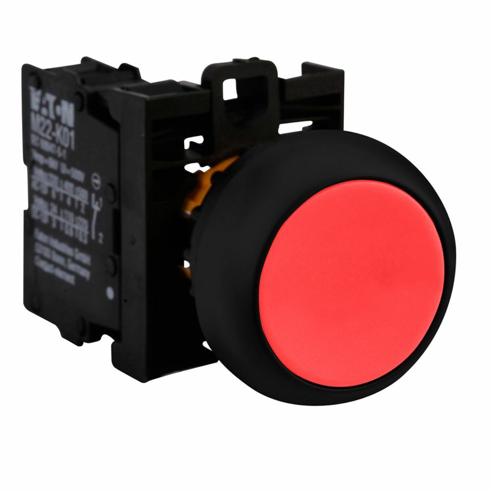 M22S-D-R-K02 Modular Non-Illuminated Pushbutton, 22.5 mm, 2NC Contact, Red